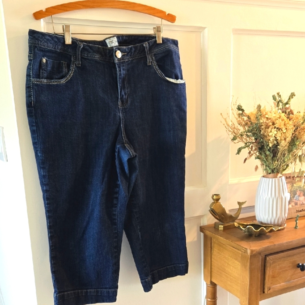 Just My Size Blue Ankle Cropped Jeans - Picture 1 of 6